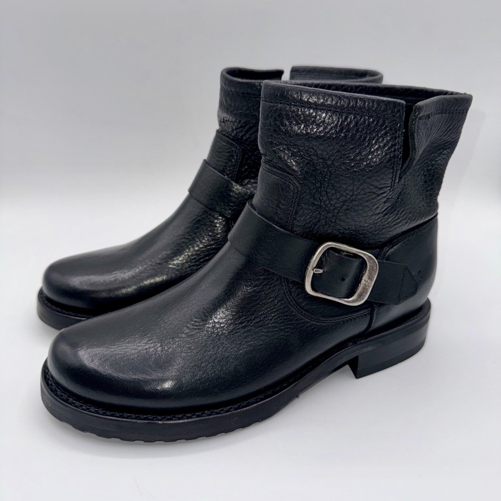Frye Veronica Boots Women's Size 6.5 Black Leather Buckle Booties